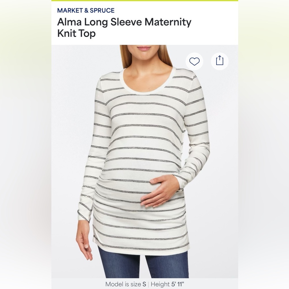 Market & Spruce Cream Ribbed Fitted Long Sleeve Tee